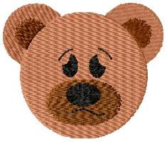 Pitiful Teddy Bear Face Machine Embroidery Design