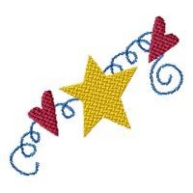 Picture of Stars & Hearts Machine Embroidery Design