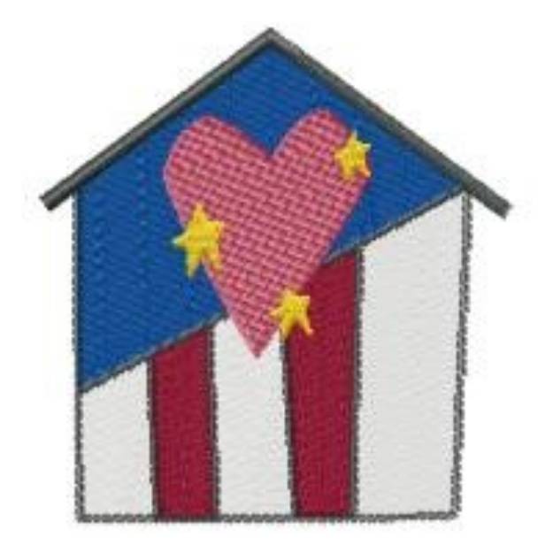 Picture of Patriotic Country House Machine Embroidery Design