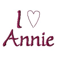 I Love Annie Machine Embroidery Design