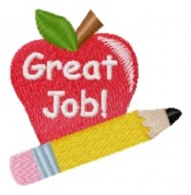 Picture of Great Job Apple Machine Embroidery Design