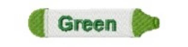 Picture of Green Crayon Machine Embroidery Design