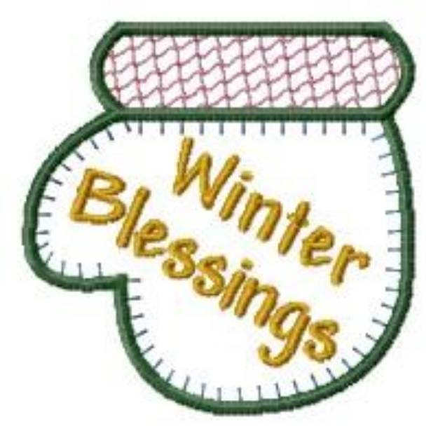 Picture of Winter Blessings Mitten Machine Embroidery Design