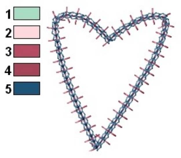 Picture of Stitched Heart Machine Embroidery Design