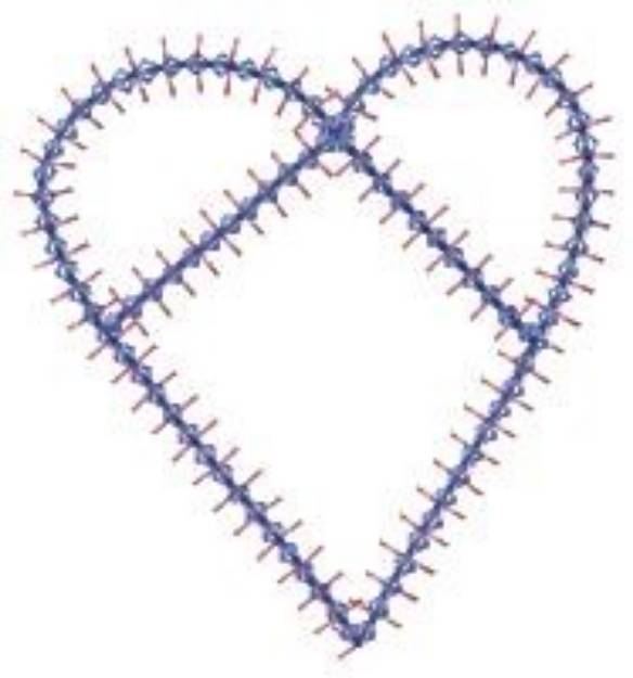 Picture of Stitched Heart Machine Embroidery Design