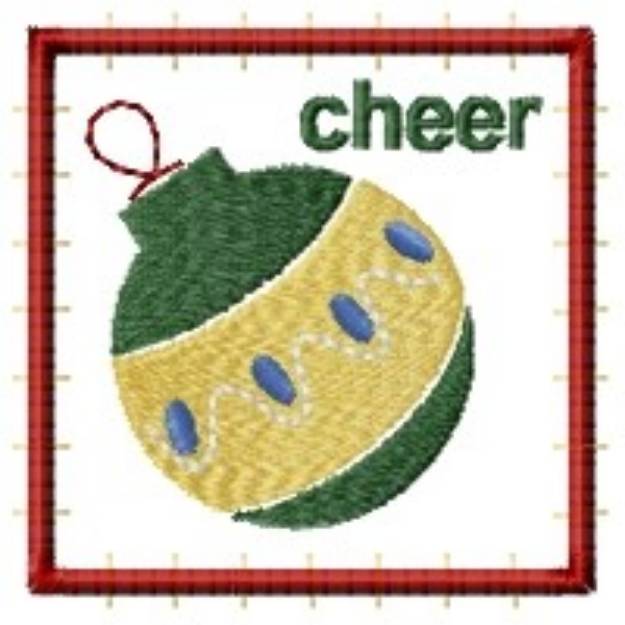 Picture of Christmas Ornament Cheer Machine Embroidery Design