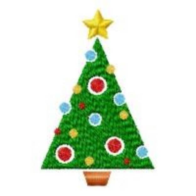 Picture of Decorated Christmas Tree Machine Embroidery Design