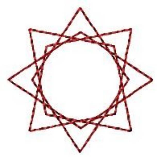 Picture of Spirograph Sun Redwork Machine Embroidery Design