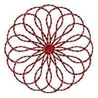 Swirly Spirograph Redwork Machine Embroidery Design