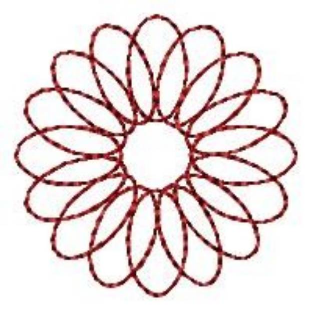 Picture of Floral Spirograph Redwork Machine Embroidery Design