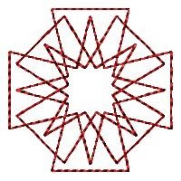 Picture of Edgy Spirograph Redwork Machine Embroidery Design