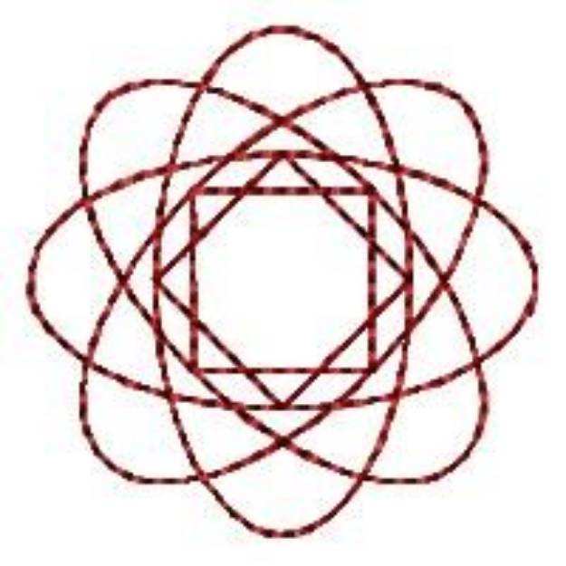 Picture of Atomic Spirograph Redwork Machine Embroidery Design