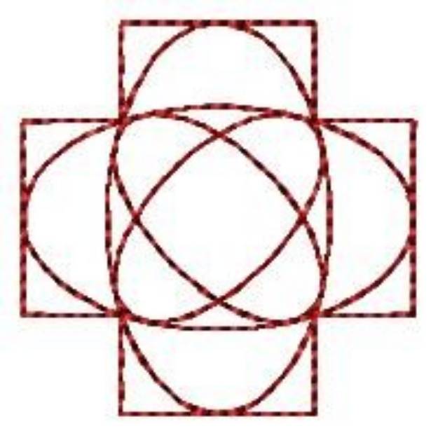 Picture of Decorative Redwork Spirograph Machine Embroidery Design