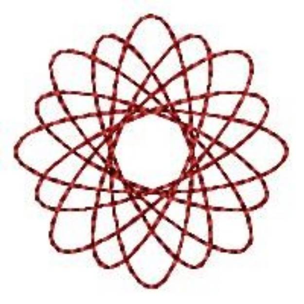 Picture of Redwork Spirograph Loops Machine Embroidery Design