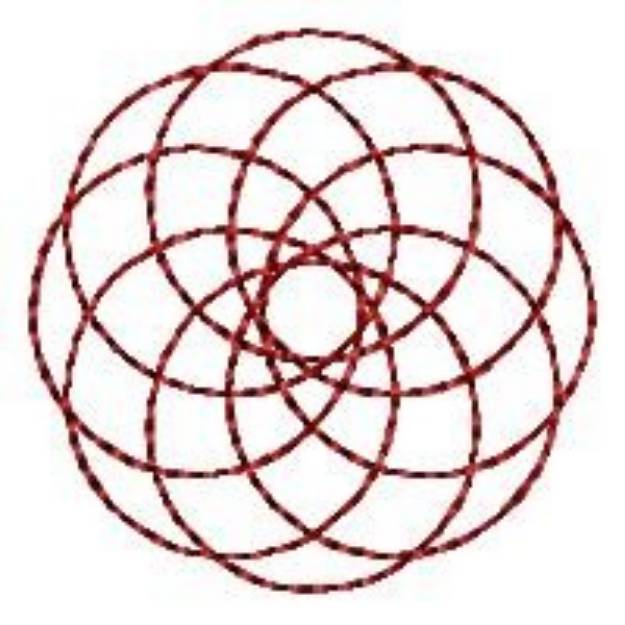 Picture of Circular Redwork Spirograph Machine Embroidery Design