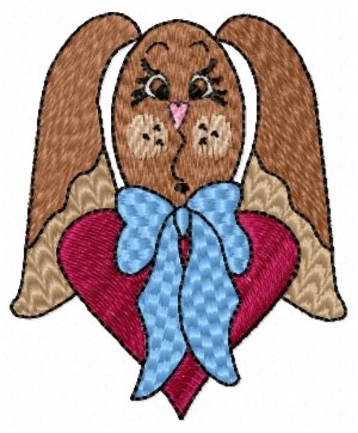 Picture of Country Valentines Day Rabbit Machine Embroidery Design