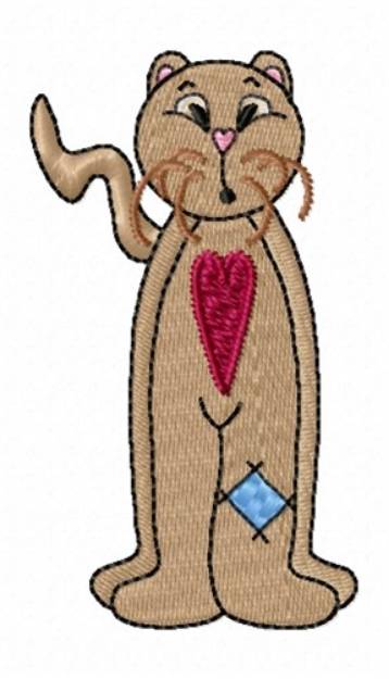 Picture of Country Valentines Day Cat Machine Embroidery Design