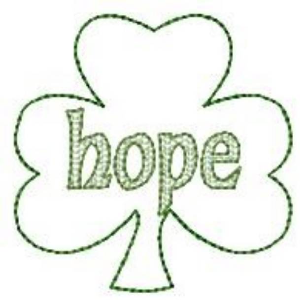 Picture of Shamrock Outline Hope Machine Embroidery Design