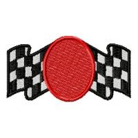 Racing Banner & Circle Machine Embroidery Design