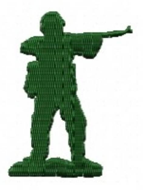 Picture of Dark Green Army Soldier Machine Embroidery Design