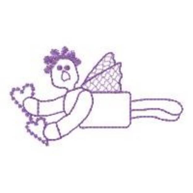 Picture of Country Angel Outline Machine Embroidery Design