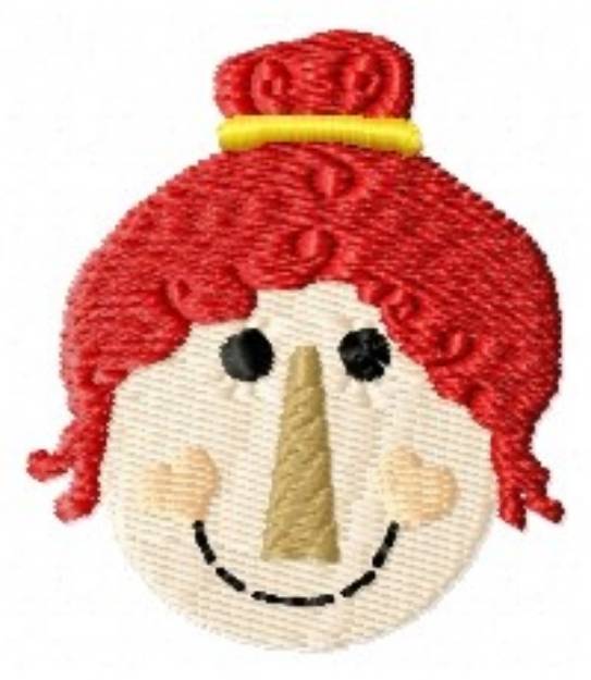 Picture of Top Knot Doll Head Machine Embroidery Design