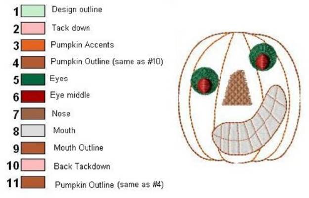 Picture of Silly Jack-O-Lantern Outline Machine Embroidery Design