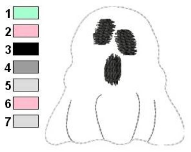 Picture of Ghost Outline Machine Embroidery Design