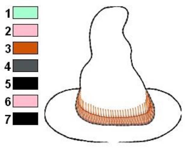 Picture of Witches Hat Outline Machine Embroidery Design