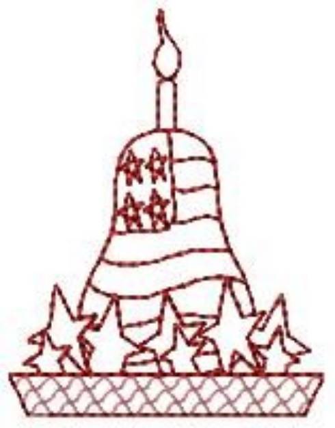 Picture of Patriotic Redwork Pear Care Machine Embroidery Design