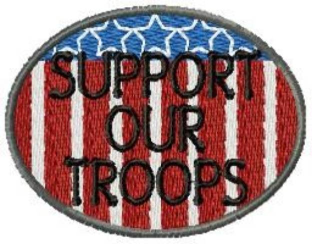 Picture of Support Our Troops Machine Embroidery Design