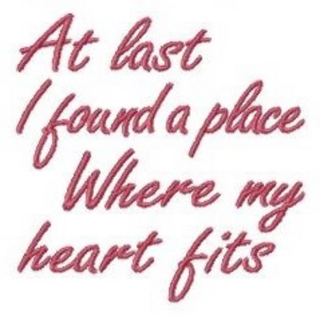 Picture of Where My Heart Fits Machine Embroidery Design