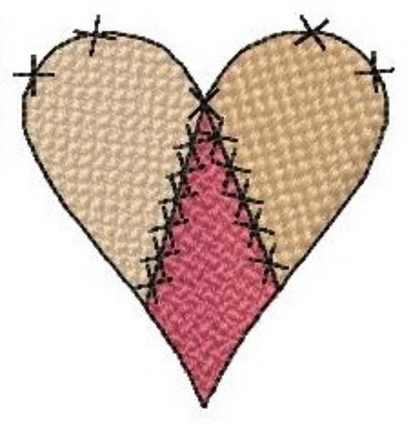 Picture of Country Patchwork Heart Machine Embroidery Design