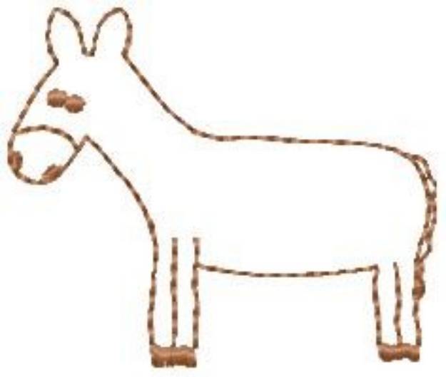 Picture of Nativity Donkey Outline Machine Embroidery Design