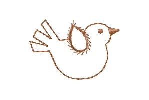 Nativity Bird Outline Machine Embroidery Design