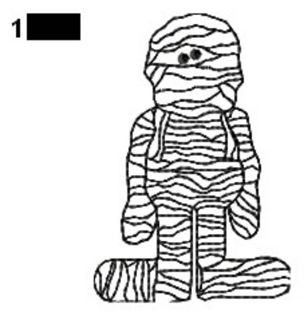 Picture of Halloween Mummy Outline Machine Embroidery Design