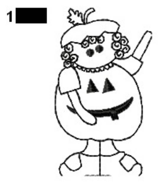 Picture of Halloween Pumpkin Costume Outline Machine Embroidery Design