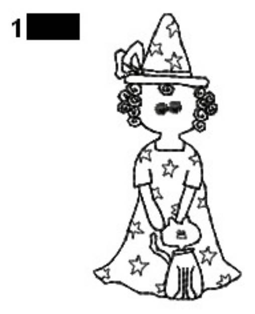 Picture of Halloween Wizard Outline Machine Embroidery Design