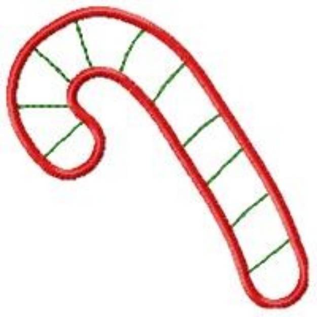 Picture of Christmas Candy Cane Applique Machine Embroidery Design