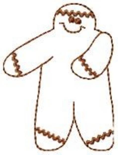 Picture of Outlined Gingerbread Man Machine Embroidery Design