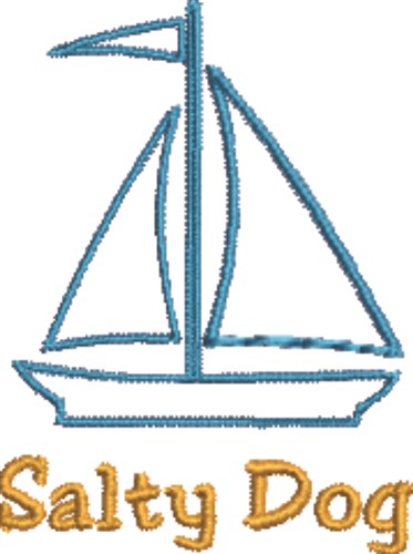 Salty Dog Sailboat Machine Embroidery Design