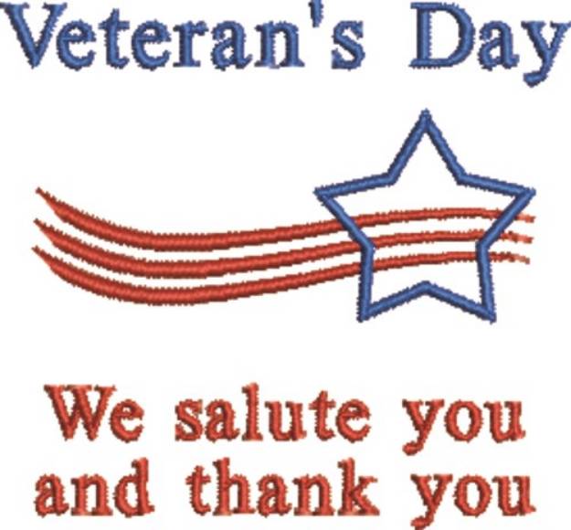 Picture of We Salute You Machine Embroidery Design