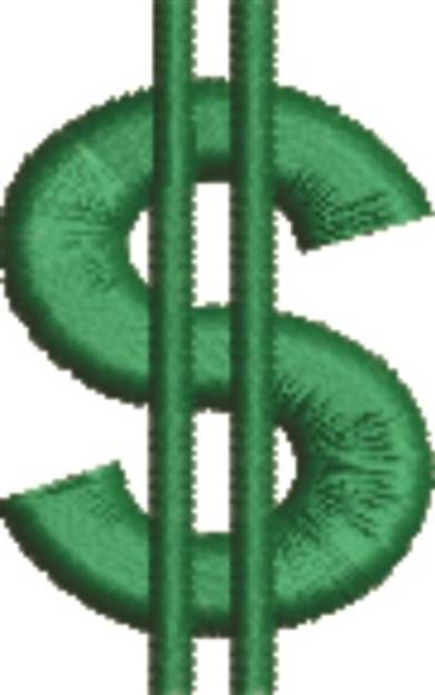 Picture of Dollar Sign Machine Embroidery Design