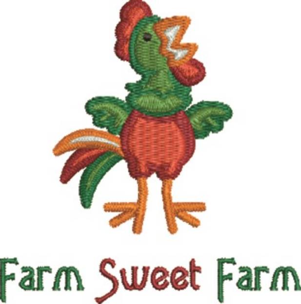 Picture of Farm Rooster Machine Embroidery Design