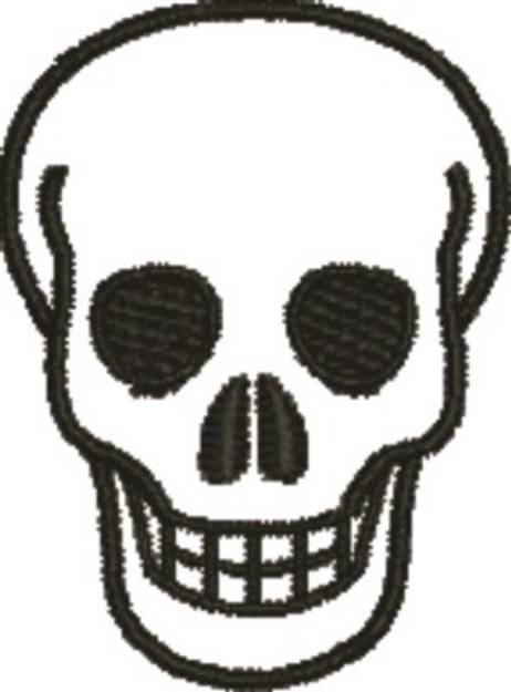Picture of Skull Outline Machine Embroidery Design