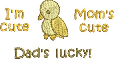 Dads Lucky Bird Machine Embroidery Design