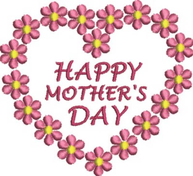 Picture of Mother's Day Heart Machine Embroidery Design