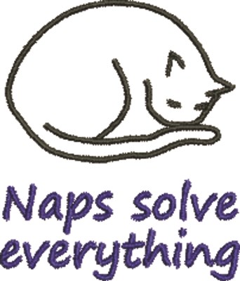 Sleeping Cat Outline Machine Embroidery Design