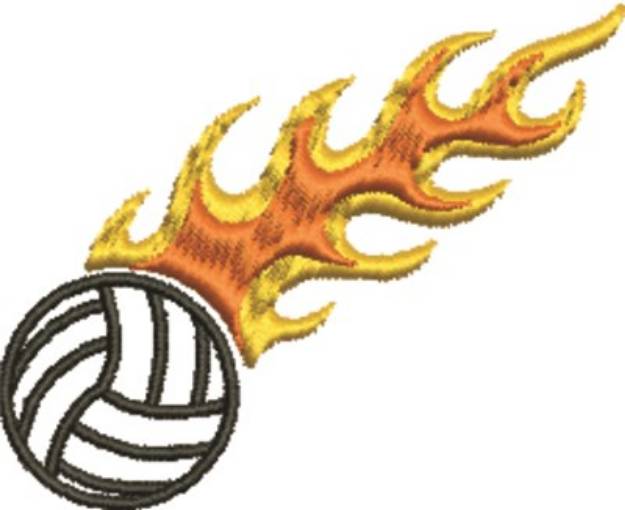 Picture of Flaming Volleyball Machine Embroidery Design