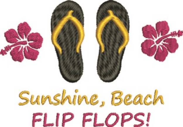 Picture of Sunshine & Flip Flops Machine Embroidery Design